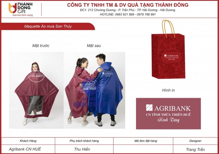 Áo mưa Sơn Thủy K8 - Agribank Huế