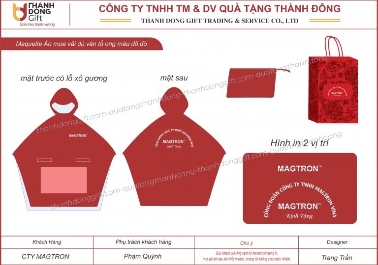 Áo mưa vải dù vân tổ ong - MAGTRON VINA