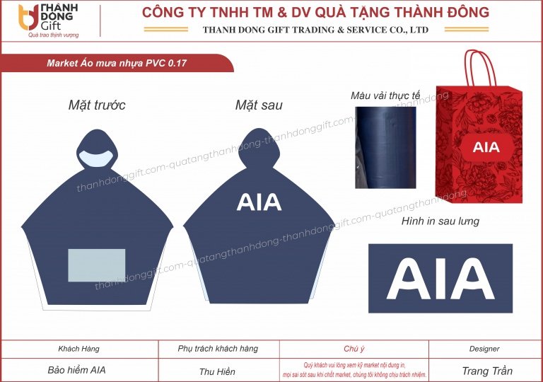 Áo mưa cánh dơi, vải nhựa - AIA
