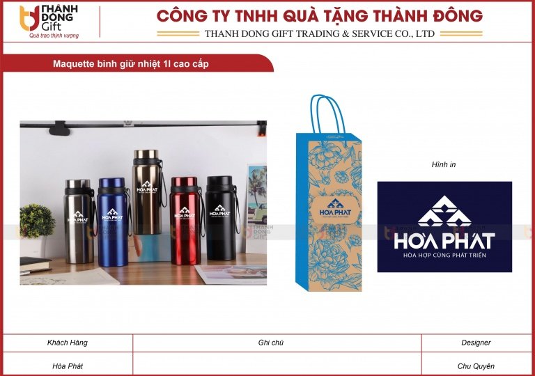 Bình Giữ Nhiệt 1L Cao Cấp - Hòa Phát