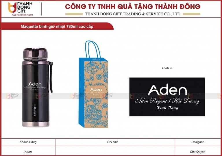 Bình Giữ Nhiệt 780ml Cao Cấp - Aden