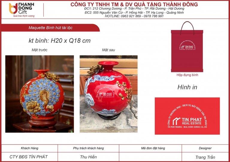 bình hút tài lộc gốm sứ bát tràng - bất động sản tín phát