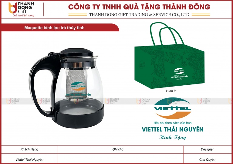 Bình Lọc Trà Thủy Tinh - Viettel