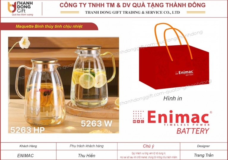 bình thủy tinh đựng nước - enimac