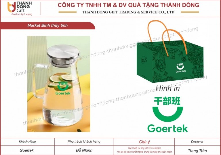 Bình thủy tinh đựng nước - Goertek