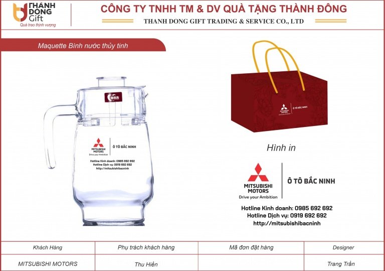 Bình thủy tinh đựng nước - Mitsubishi