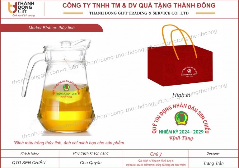 Bình thủy tinh đựng nước - QTD Sen Chiểu