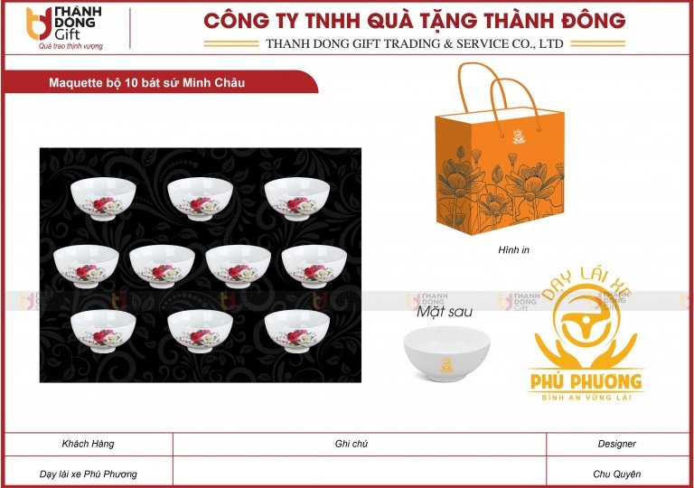 Bộ 10 Bát Sứ Minh Châu - Phú Phương