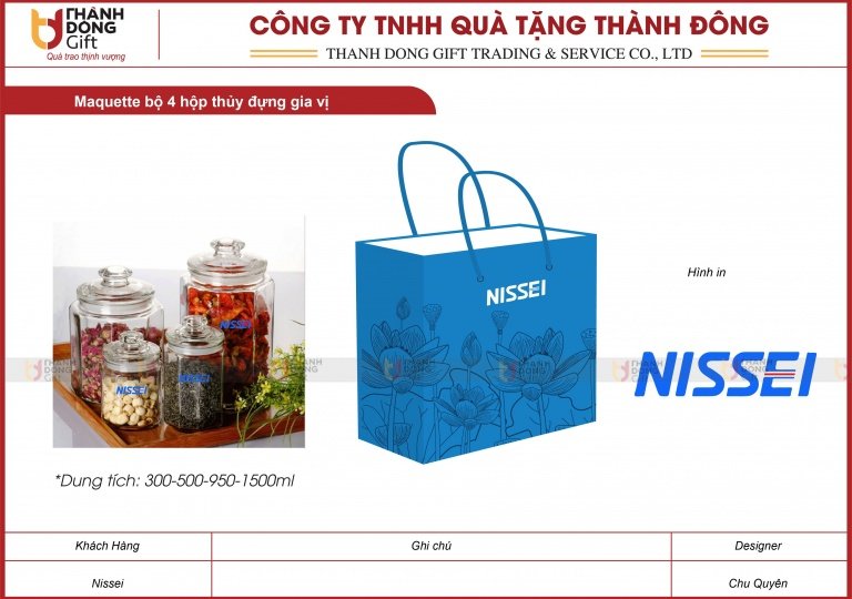 Bộ 4 Hộp Thủy Tinh Đựng Gia Vị - Nissei