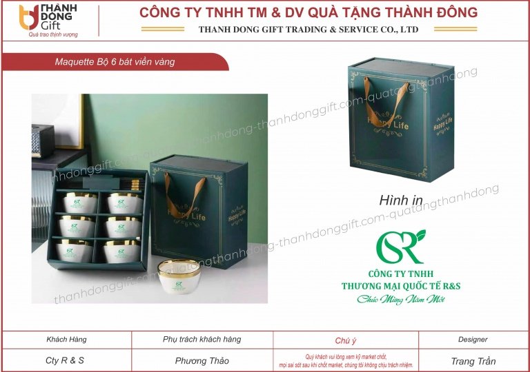 Bộ 6 bát viền vàng - R&S