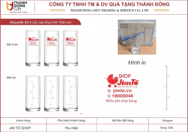 Bộ 6 cốc cao UG312 - Jim Tồ Shop