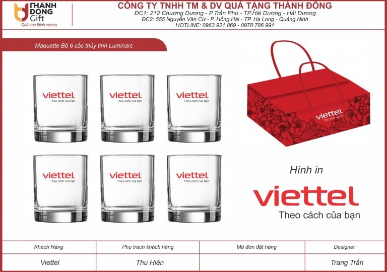 Bộ 6 cốc thủy tinh Luminarc - Viettel