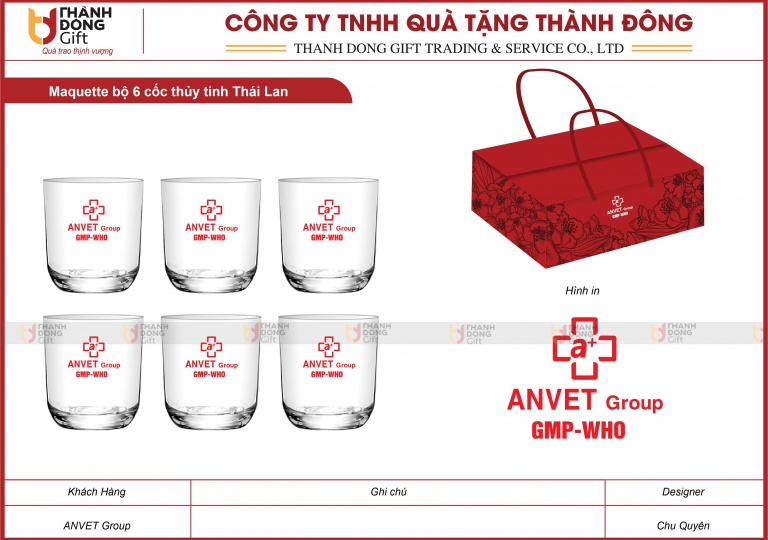 Bộ 6 Cốc Thủy Tinh Thái Lan - ANVET Group