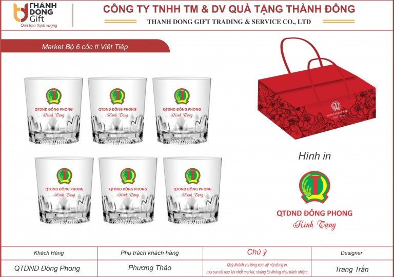 Bộ 6 cốc thủy tinh Việt Tiệp VT182 - QTD Đông Phong