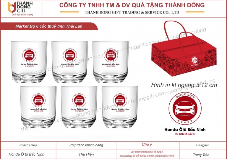 Bộ 6 cốc UG359 - Honda Bắc Ninh