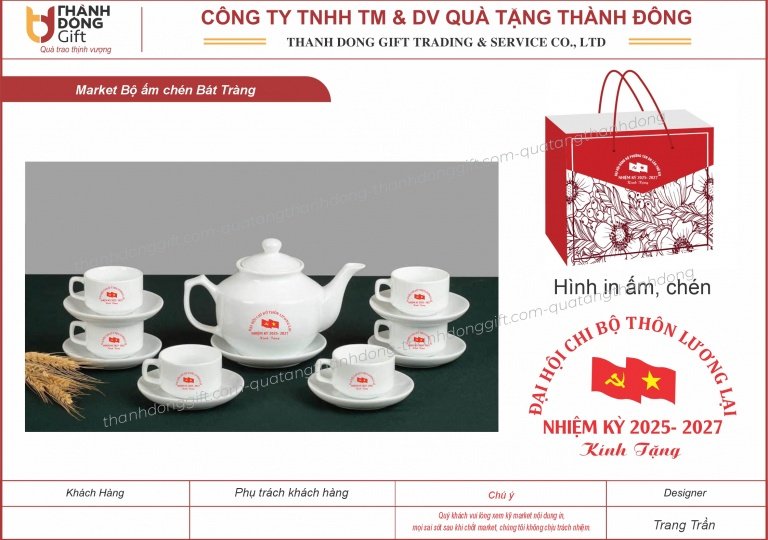 Bộ ấm chén Bát Tràng - Đại hội Đảng bộ