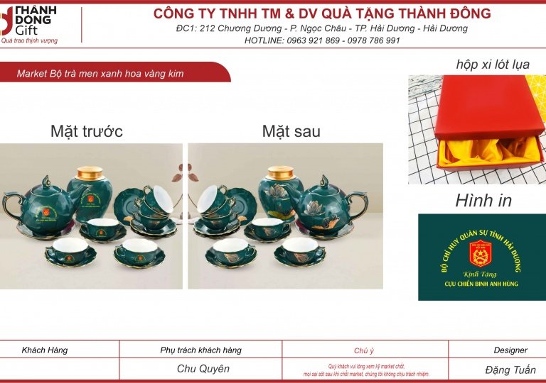 Bộ ấm chén Bát Tràng - Đại hội Đảng bộ 
