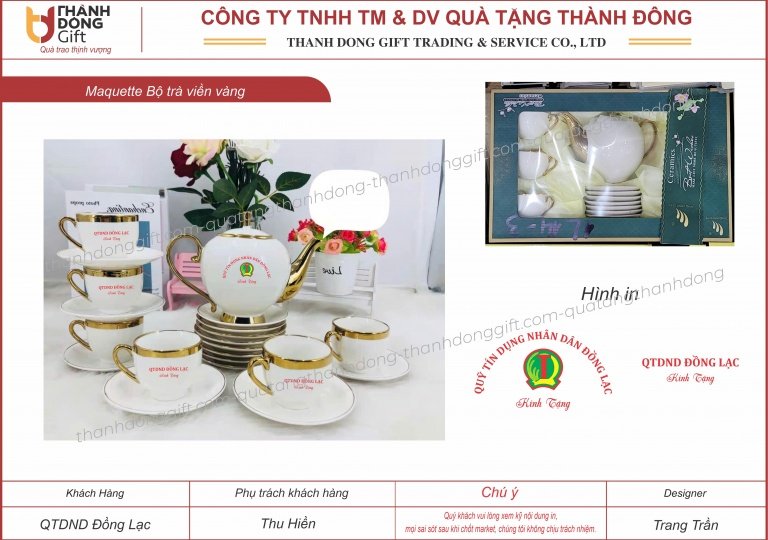 bộ ấm chén viền vàng - qtd đồng lạc