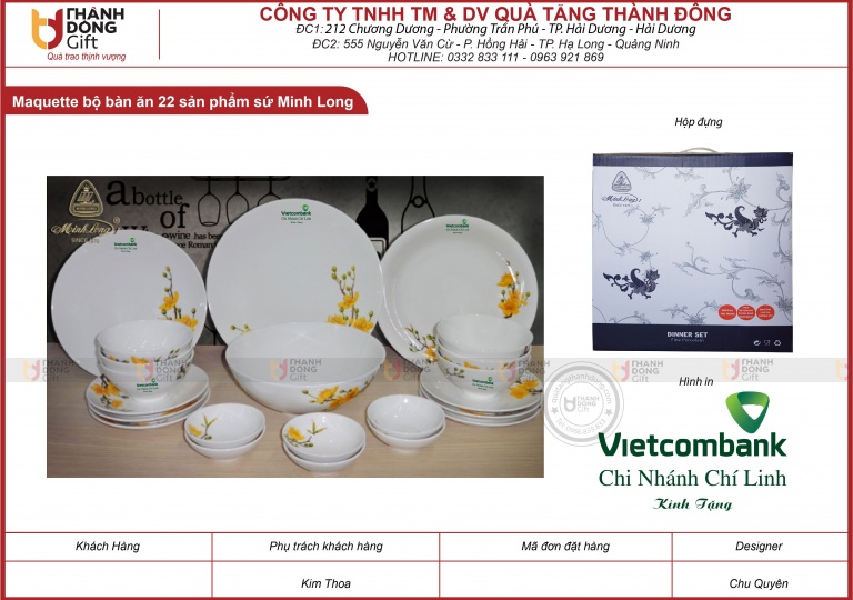 Bộ Bàn Ăn 22 Sản Phẩm IFP Daisy Hoàng Mai - Vietcombank Chí Linh