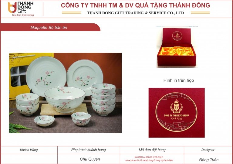 Bộ bàn ăn gốm sứ Bát Tràng - KFC Group