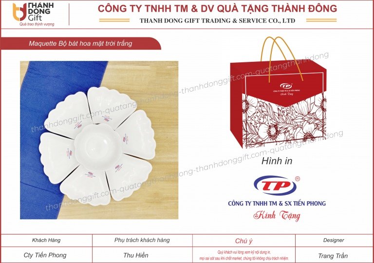 bộ bát hoa mặt trời - công ty tiến phong