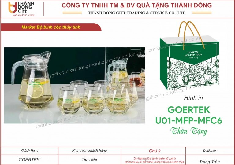 Bộ bình cốc thủy tinh - Công ty Goertek