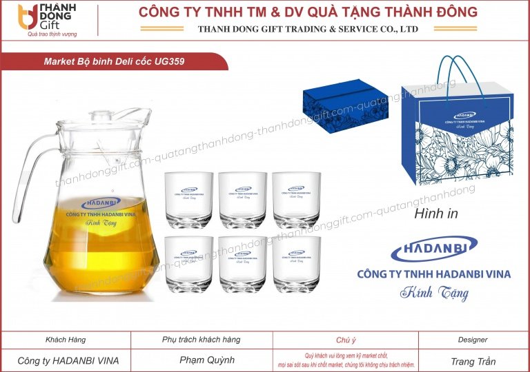 Bộ bình cốc thủy tinh - Công ty Hadanbi Vina