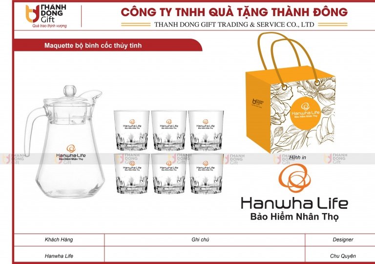 Bộ Bình Cốc Thủy Tinh - Hanwha Liffe