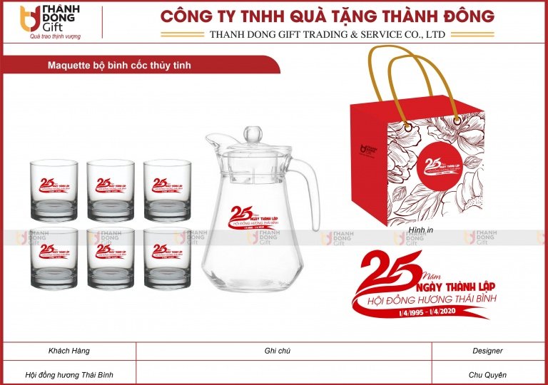 Bộ Bình Cốc Thủy Tinh - Hội Đồng Hương Thái Bình