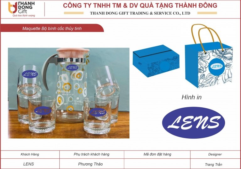 Bộ bình cốc thủy tinh - Lens