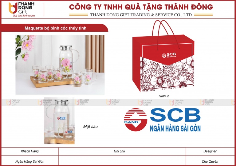 Bộ Bình Cốc Thủy Tinh - Ngân Hàng Sài Gòn