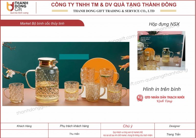 Bộ bình cốc thủy tinh - QTD Thạch Khôi