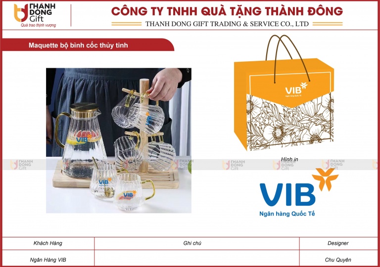 Bộ Bình Cốc Thủy Tinh - VIB