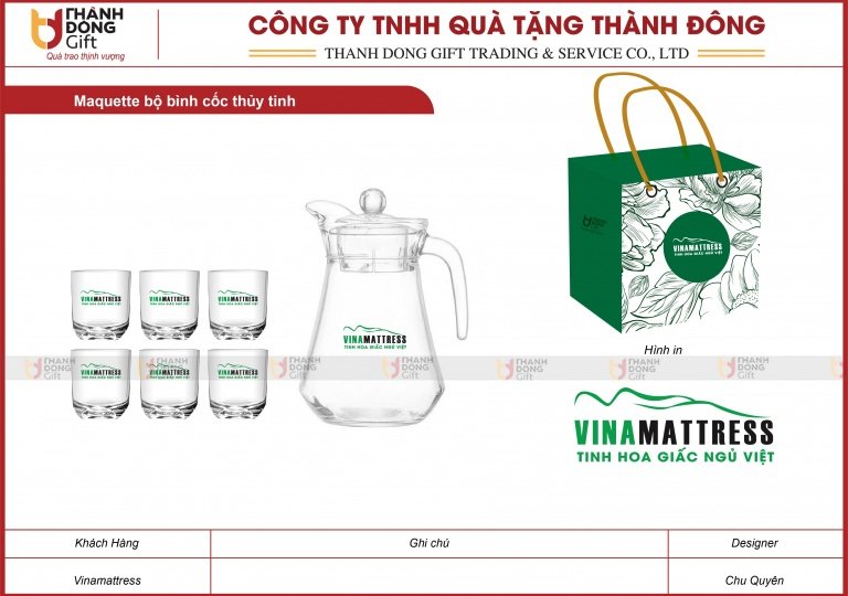 Bộ Bình Cốc Thủy Tinh - Vinamattress