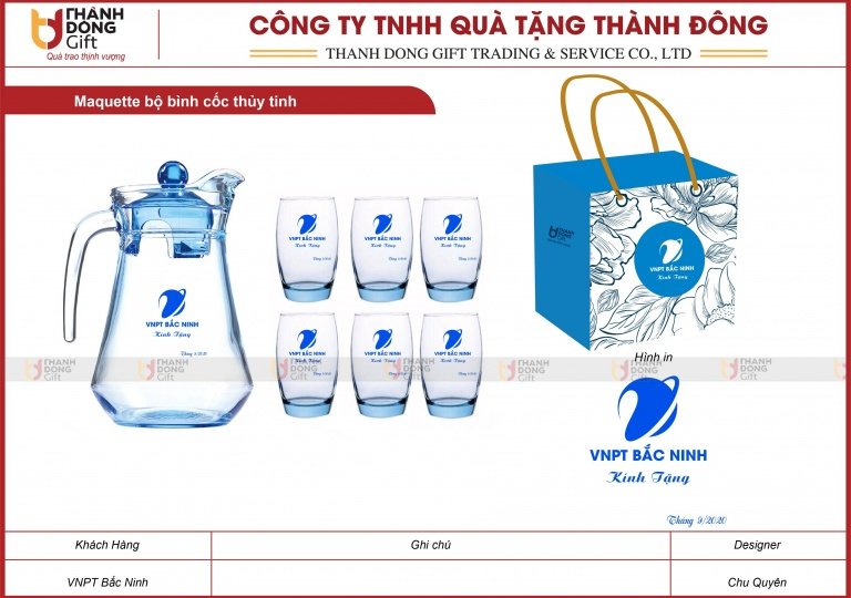 Bộ Bình Cốc Thủy Tinh - VNPT Bắc Ninh