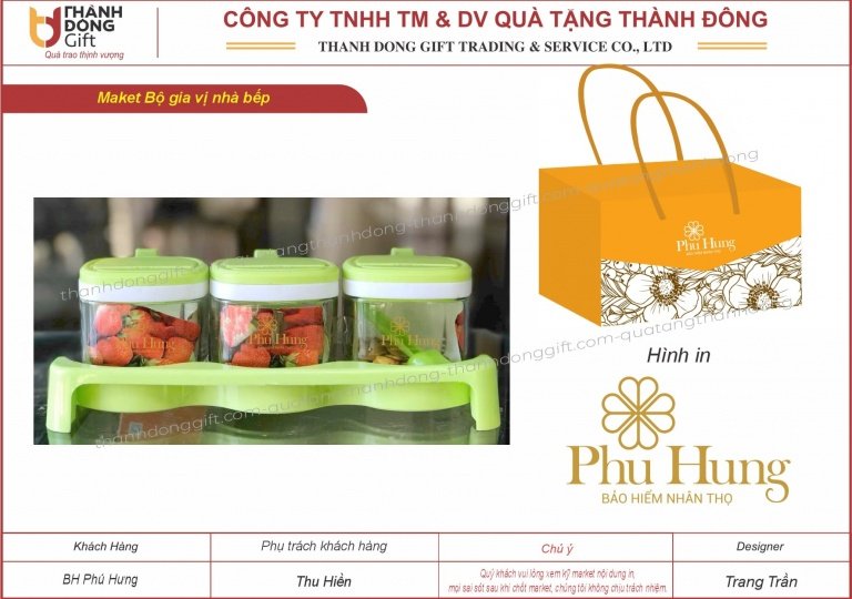 Bộ hộp gia vị nhà bếp - Bảo hiểm Phú Hưng