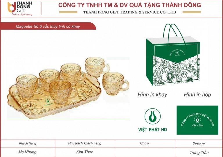 Bộ khay cốc thủy tinh - Công ty Việt Phát HD