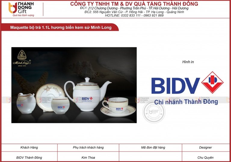 Bộ Trà 1.1L Camelia Hương Biển Kem - BIDV Thành Đông