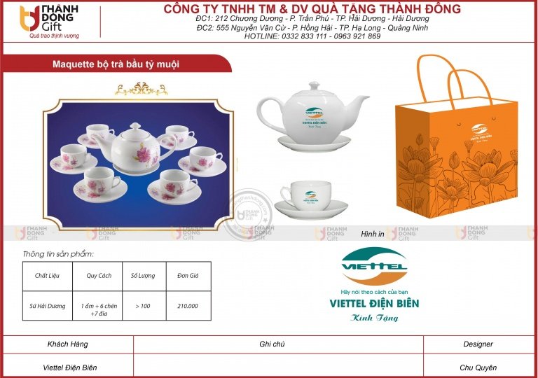 Bộ trà bầu tỷ muội - Viettel Điện Biên