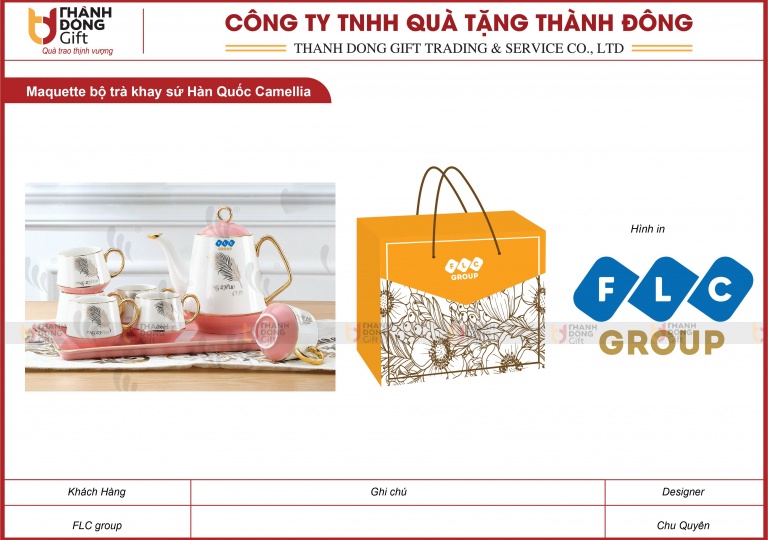 Bộ Trà Khay Sứ Hàn Quốc - FLC Group