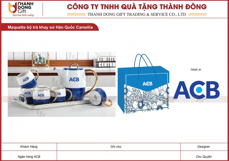 Bộ Trà Khay Sứ Hàn Quốc - Ngân Hàng ACB