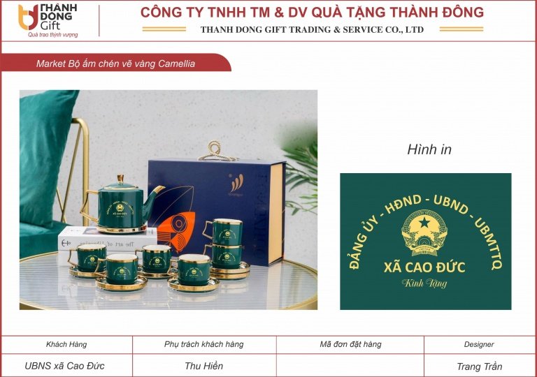 bộ trà men xanh viền vàng - ubnd xã cao đức
