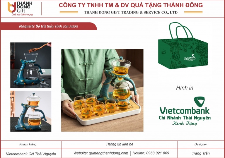 Bộ Trà Thủy Tinh Nghệ Thuật - Vietcombank CN Thái Nguyên