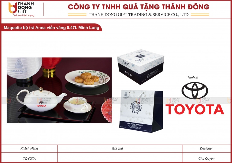 Bộ Trà Viền Vàng 0.47L Minh Long - Toyota