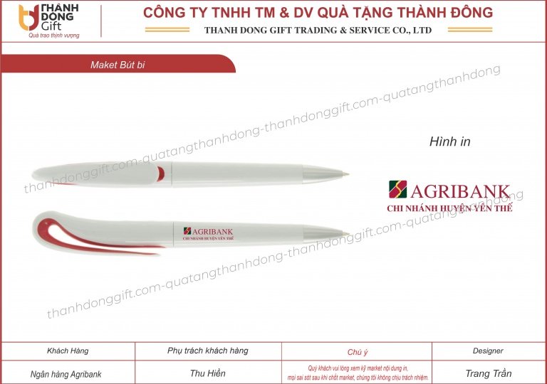 Bút bi nhiều màu - Agribank Yên Thế