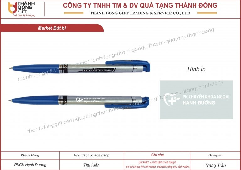 Bút bi quảng cáo - Phòng khám Hạnh Đường