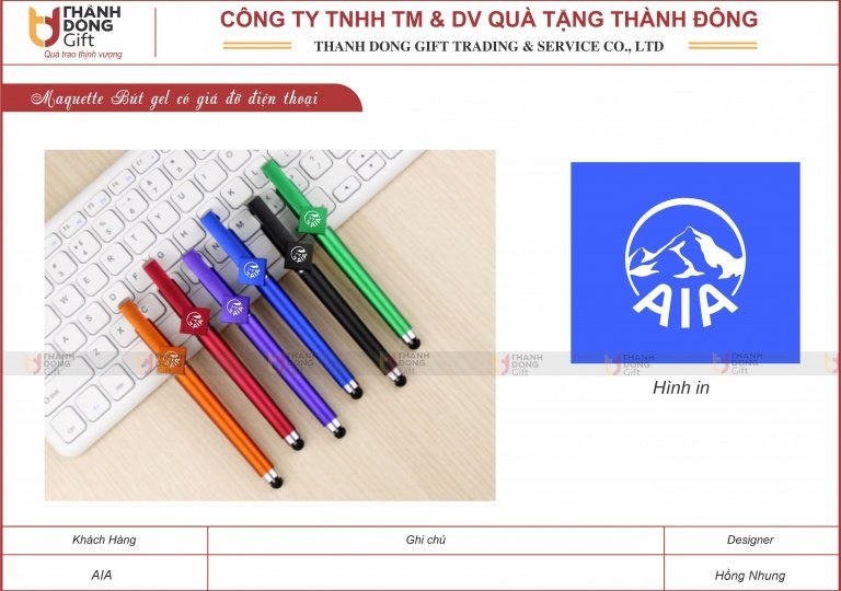 Bút Gel Có Giá Đỡ Điện Thoại - AIA