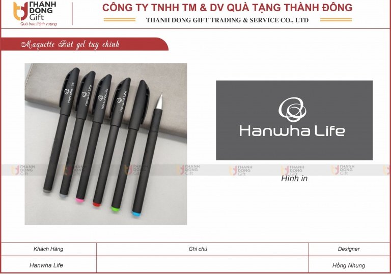 Bút Gel Tuỳ Chỉnh - Hanwha Life