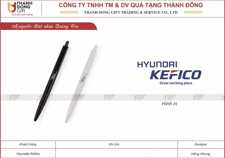 Bút Nhựa Quảng Cáo - Hyundai Kefico