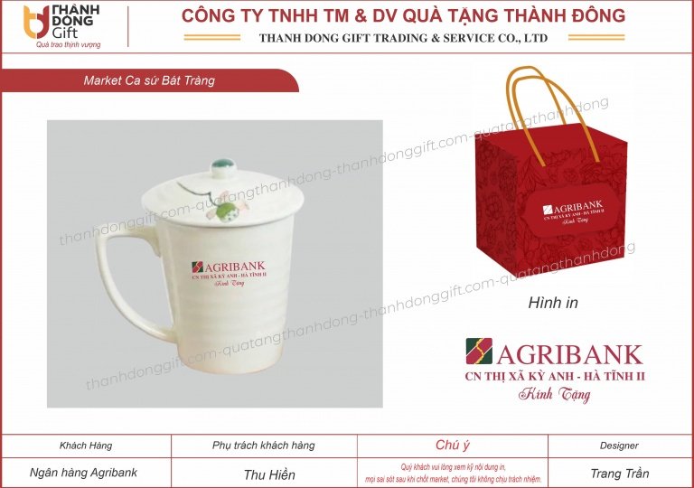 ca sứ bát tràng có nắp vẽ hoa - agribank kỳ anh